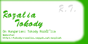 rozalia tokody business card